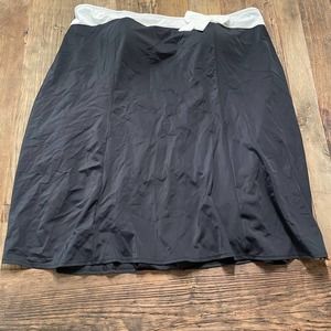 Roaman's Swim Black White Bow Mini Dress One Piece